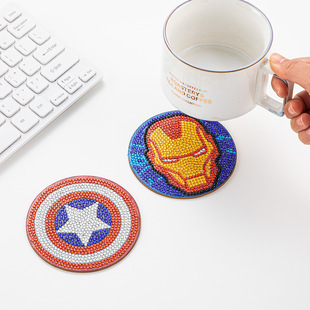 Diamond painting coaster with bracket hero diy diamond painting tool suit placemat diamond coaster set wholesale