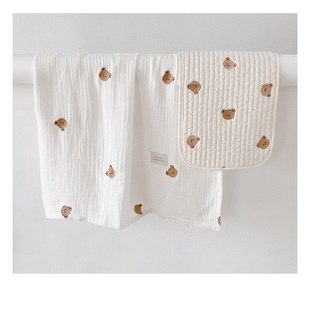 Autumn and Winter quilted pillow towel large pillow towel newborn baby 0-June flat headrest pure cotton cloud pillow pillowcase