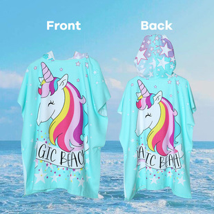Children's hooded bath towel ultra-fine fiber bathrobe