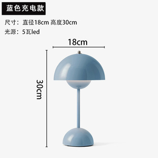 Cross-border Exclusive Nordic Simple Rechargeable Touch Flower Bud Table Lamp Bedroom INS Style Bedside Lamp Creative Decorative Table Lamp