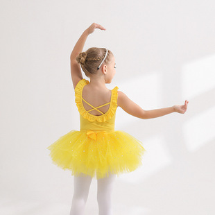 Children's Dance Clothes Purple Cotton Girls' Practice Clothes Summer Sling Children's Ballet Dress New Chinese Dance