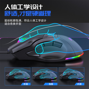 Полноскоростная многокнопочная игровая мышь 9 ключей RGB проводной макрос определение игровой мыши