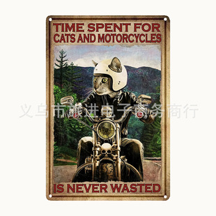 Retro Cat Decoration Cat Tin Painting Amazon Wish Temu Hot Selling Support Customization