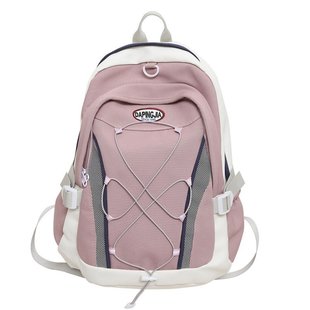 2024 New Large Capacity Nylon Fabric Junior High School Student Schoolbag Contrasting Color College Student Backpack