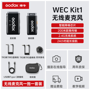 Godox Shenniu WEC WES2 Wireless Microphone Outdoor Interview Live Selling Short Video Recording Radio Mac