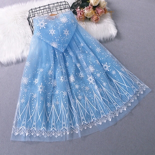 New Princess Aisha Cape Girls' Shawl Halloween Little Girl's Cloak Western Style Children's Waistle Shawl