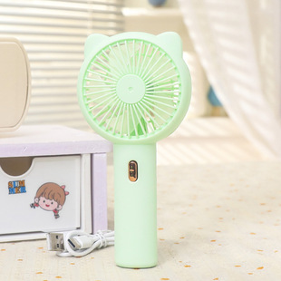 Cat Ear Solid Color Student Summer Cool Portable Small Fan Three Speed Speed Control Gift Fan Printable logo