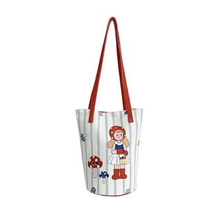 2024 New Shoulder Portable Cartoon Doll Canvas Bag Large Capacity Children's Kindergarten Outgoing Play Handbag