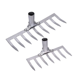 Hardware agricultural tools lawn rake thickened white 79 teeth rake loose soil seven teeth nine feet grass rake gardening iron rake