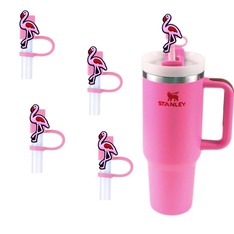 DOVORSY 2 Pack Stanley 40 Oz Replacement Lids - No Spill, Leak Proof With 4 Straws & Cleaning Brushes - Quencher Cup Accessories