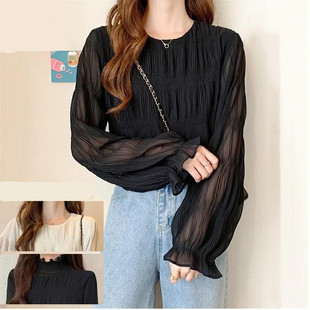 Japan Lotte Korea Chiffon Shirt Air-conditioning Shirt Travel Sun Protection Beach All-match Long Sleeve Top Spring Summer Autumn