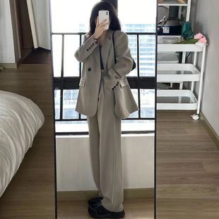 Cross-Border Fashion Casual Suit Jacket for Women 2025 Spring and Autumn New Korean Style Loose Slimming Two-Piece Suit