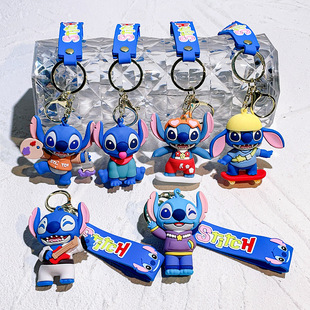 2024 New Dress Stiezi Keychain Soft Rubber Doll PVC Car Key Chain Pendant Doll Machine Gift