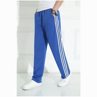 Spring and Autumn sports pants men's sweatpants loose straight casual pants three bars school uniform pants all-matching plus size pants fashion