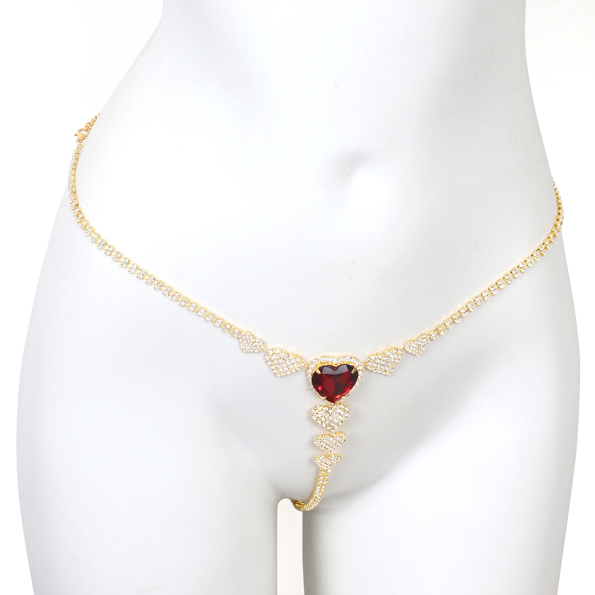 Women's sparkling gemstone panties, exaggerated rhinestone embellishments, sexy thongs for nightclubs and beaches, rhinestone body chain accessories