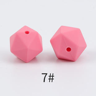 Factory direct 17 polygon handmade jewelry accessories food grade silicone diamond octagonal beads environmental protection silicone wholesale