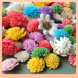 ♭ [Handmade Flower Heads] Tongcao Flower Heads Star Chrysanthemum Heads Handmade Garland Photo Frame Painting Fan DIY Accessories
