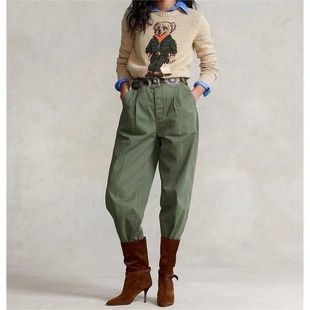 Pony ~ Autumn New Classic embroidered Xiong'an brother retro American casual all-match loose sweater