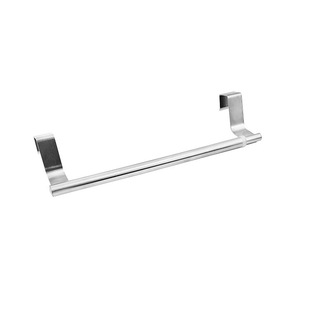 Stainless steel single rod retractable towel rack household punch-free towel rack cabinet door back storage rack