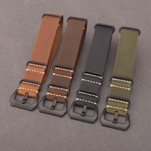 Factory spot leather watch with cowhide strap Crazy Horse retro one NATO watch chain extended strap