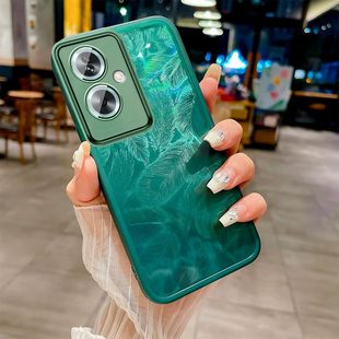 For OPPO Reno12F Phone Case A79 Laser Gradient Feather A60 Charm Eye All-inclusive A3Pro Protective Case