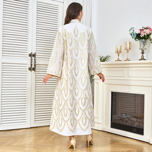 Cross-border New Middle East Women's Dress Robe dress Muslim Foreign Trade Fashion Independent Station Hot Beaded Dress