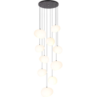 Nordic Simple Pebble Stair Long Chandelier Modern Loft Duplex Apartment Villa High Living Room Dining Room Chandelier