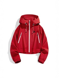 Outdoor Charge Jacket Women's Short Spring and Autumn 2025 New Windproof Mountaineering Suit Men's Hooded Jacket