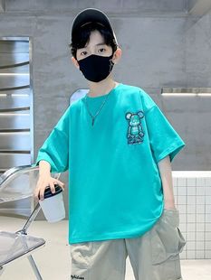 Children's Clothing Boys Short-sleeved T-shirt Summer 2023 New Children's Top Boys Middle and Big Children's Cotton Summer Fashionable T-shirt