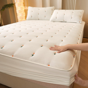 New Class A quilted bed hat raw cotton embroidery machine washable Simmons student dormitory mattress cover factory direct sales