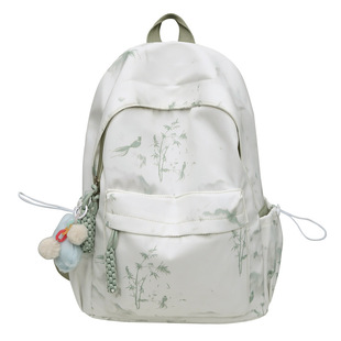 Sweet Fashion Women's Backpack for School Season New Large Capacity Student Schoolbag Tie-Dye Printed National Style Artistic Backpack