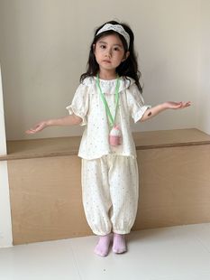 Children's Pajamas Summer Thin Boy Class A Cotton Gauze Baby 2025 New Little Girl Home Clothes suit