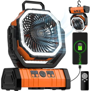 Cross-border New Product Outdoor Camping Portable Large Capacity Fast Charging Camping Fan Lighting