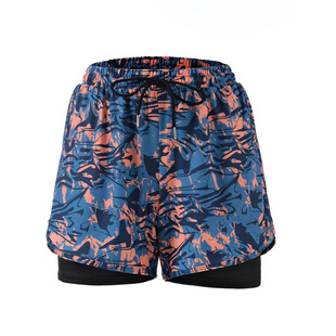Men's swimming trunks plus size professional double-layer swimming trunks men's 5-point plus fat swimsuit anti-embarrassment swimming trunks quick-drying cross-border