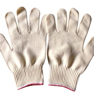 Unique Star Cotton Gloves Non-slip Thickened Labor Protection Cotton Plus Silk Red Cotton Gloves 500g