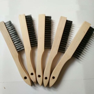 Manufacturers produce from American-style wood 416 spring steel copper-plated wire brush steel wire cleaning brush derusting brush steel wire wheel