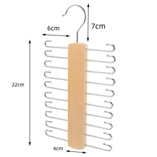 Cross-Border Hot Selling Solid Wood Clothes Hanger Seamless Thick Non-Slip Household Clothes Hanger Tie Towel Hanger Wholesale Free Shipping