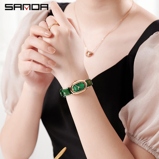 Sanda Women's Belt Watch Hot Sale Vintage Steel Band Quartz Watch Simple Fashion Waterproof Oval Quartz Wrist Watch