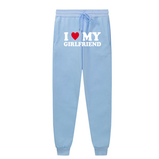 I LOVE MY GIRLFRIEND Heart Letter Print Thickeneded Cross-border Hot Selling Casual Sports Sweatpants Wholesale