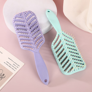 Hot sale hollow fish bone big bend comb high cranial top fluffy massage comb high color value long hair fluffy air cushion comb wholesale