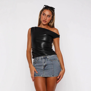 2024 European and American New Women's Explosive Leather Vest