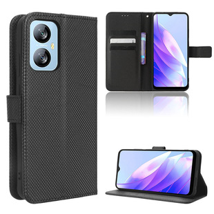 For Lingdu Blackview A52 Mobile Phone Case Brick and Stone Pattern Flip Magnetic Protective Case Wallet Lanyard