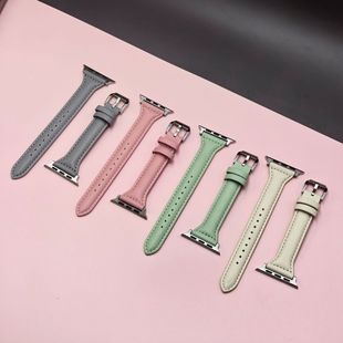 Подходит для часов Apple watch4/5/6/se/7 с тонкой талией, модная женская кожа из микрофибры.