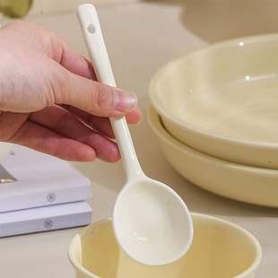 Milk fufu ceramic spoon long handle net red cream cute high-value home eating soup spoon spoon spoon