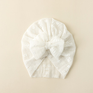 Summer Children's lace hollow bow flower hat infant care door hat super soft Indian hat