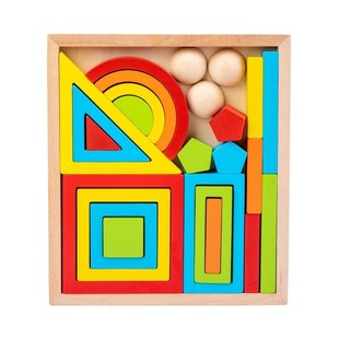 Yourun Rainbow Building Blocks Wooden Children's Combination Assembling Puzzle Jenga Montessori 0-3 Early Education Toy Cognition