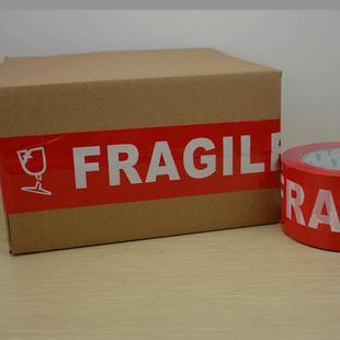 FRAGILE English Fragile Warning Tape 4.8cm Wide Orange Bottom Black Letter 6cm Wide fragile English