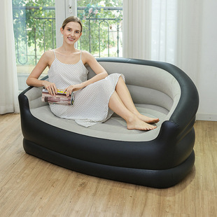 Cross-border Inflatable Double Sofa Flocking Inflatable Sofa Double Inflatable Lazy Sofa Outdoor Foldable Sofa