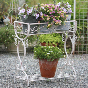European-style Wrought Iron Double-layer Flower Groove Combination Flower Rack Creative Fleshy Green Flower Pot Rack Storage Rack Pot Rack