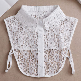Fake Collar Women's Sweater Decorative Ruffled Collar Half-body Doll Collar Autumn Winter Spring Base Jacquard Cotton Shirt Round Neck